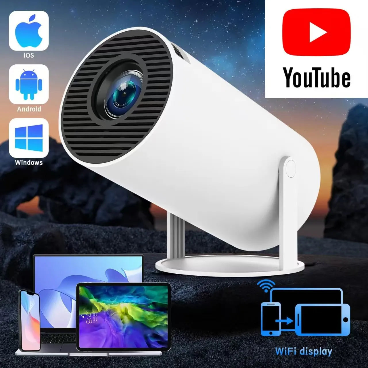 4K Smart Projector with Android 11 – WiFi 6 & BT 5.0