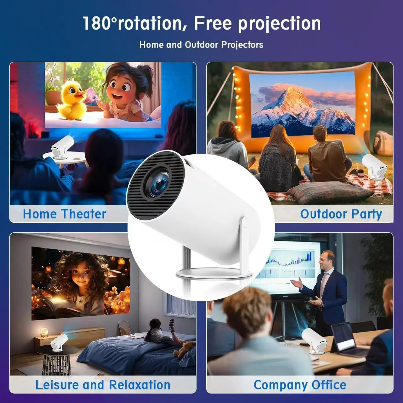 4K Smart Projector with Android 11 – WiFi 6 & BT 5.0