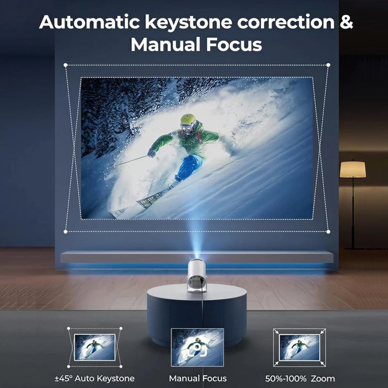 4K Smart Projector with Android 11 – WiFi 6 & BT 5.0